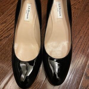 L.K. Bennett Patent Leather Shoes (Sybila, black, size 39.5)